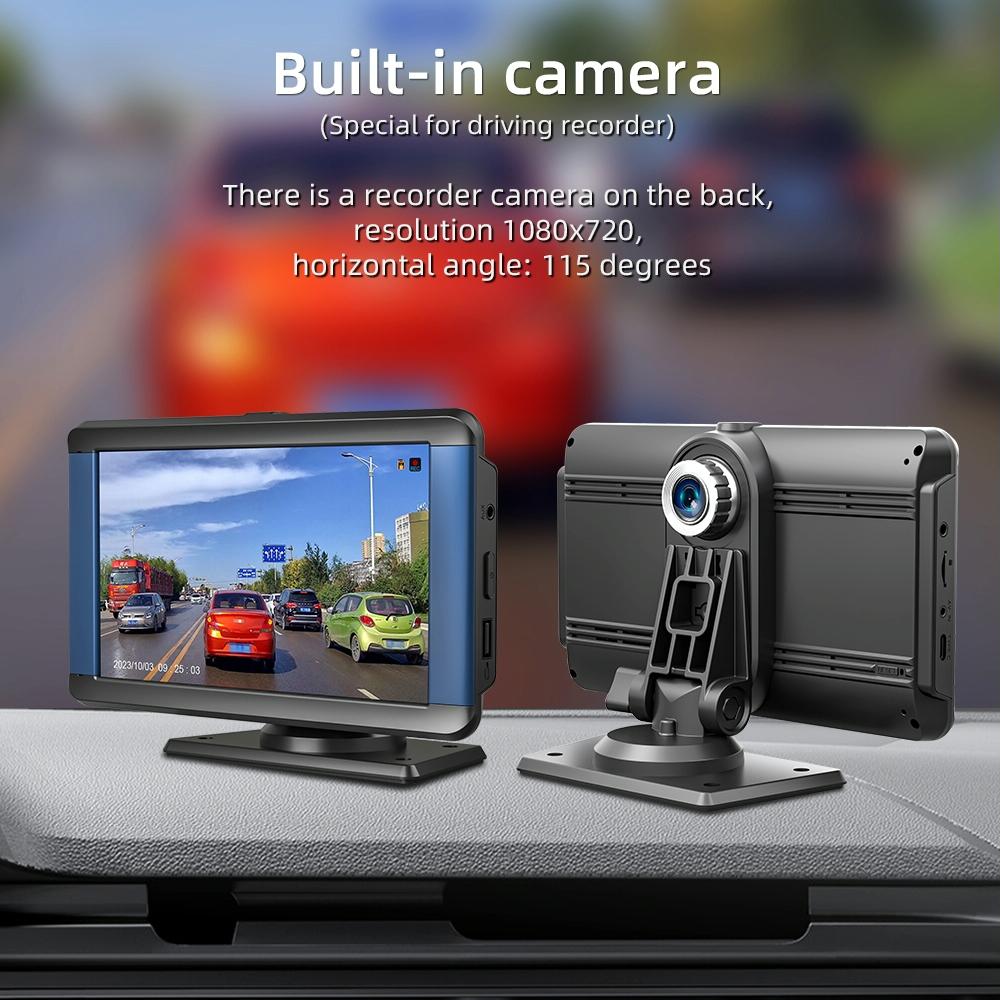 7 Inch Car Mp5 Player With Built-In Driving Recorder - Carplay / Android Auto Black