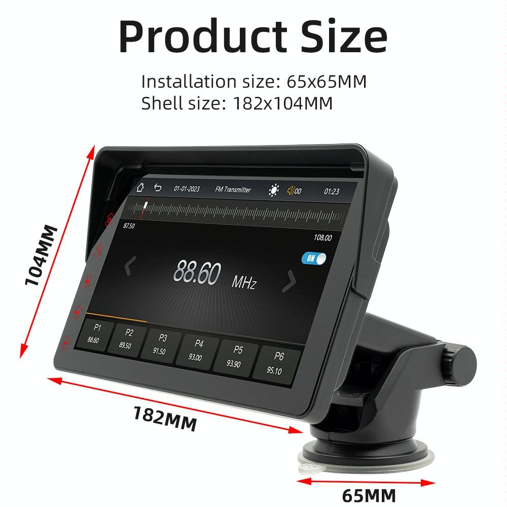 7 Inch Car Mp5 Player With Carplay / Android Auto - Black